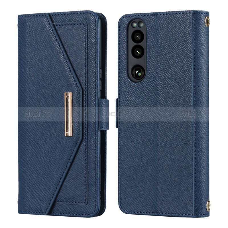 Handytasche Stand Schutzhülle Flip Leder Hülle DT1 für Sony Xperia 5 III Blau