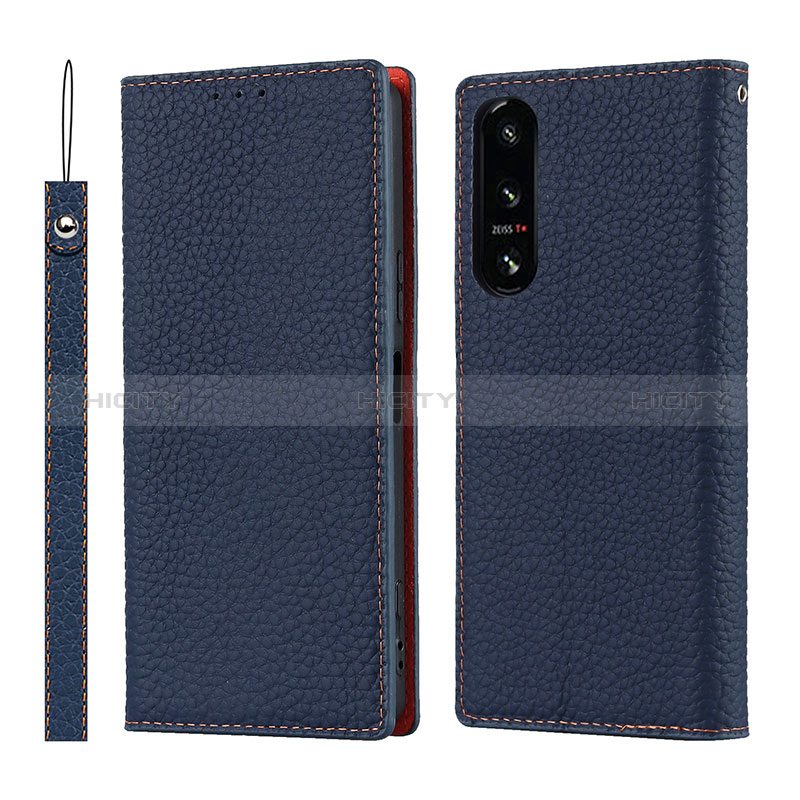 Handytasche Stand Schutzhülle Flip Leder Hülle DT2 für Sony Xperia 5 IV Blau