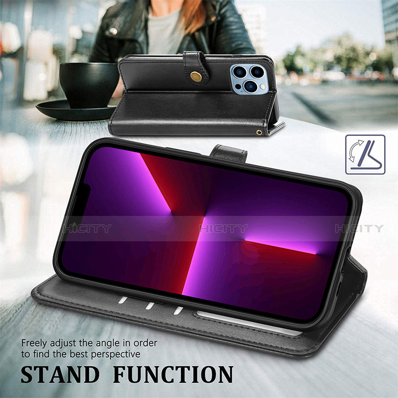 Handytasche Stand Schutzhülle Flip Leder Hülle F01 für Apple iPhone 13 Pro