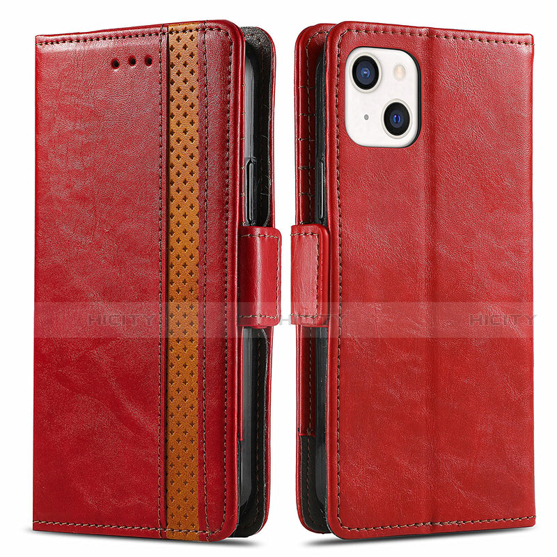 Handytasche Stand Schutzhülle Flip Leder Hülle F03 für Apple iPhone 14 Rot