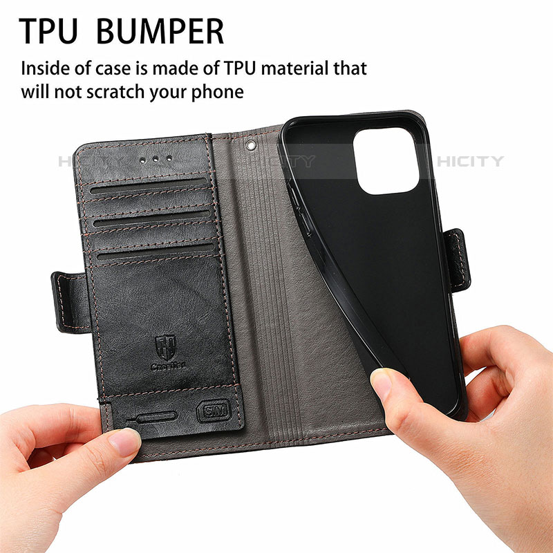 Handytasche Stand Schutzhülle Flip Leder Hülle F03 für Apple iPhone 15 Pro Max