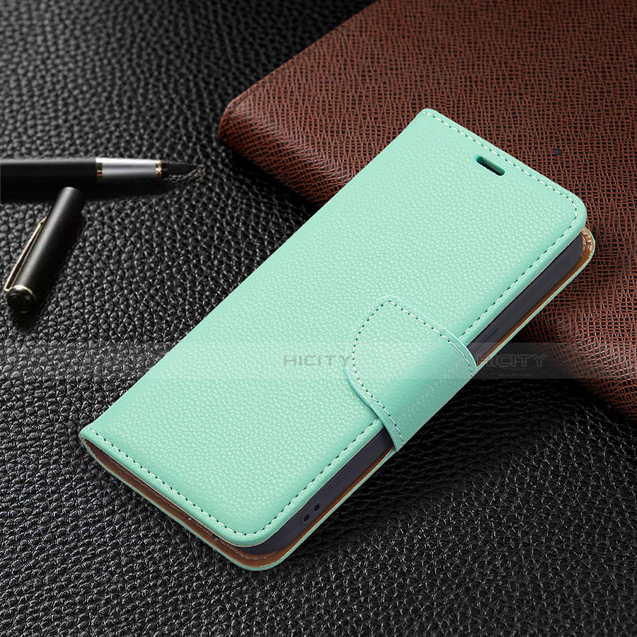 Handytasche Stand Schutzhülle Flip Leder Hülle für Apple iPhone 13 Cyan