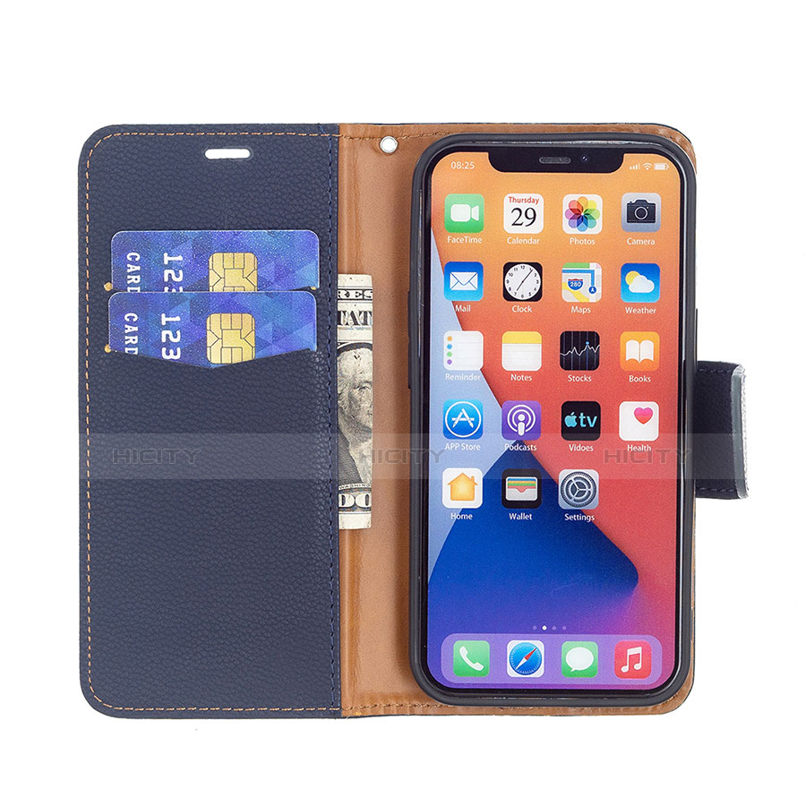 Handytasche Stand Schutzhülle Flip Leder Hülle für Apple iPhone 13 Mini Blau