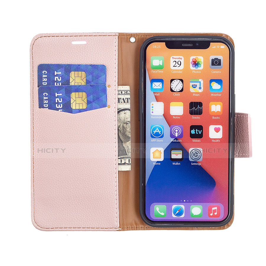 Handytasche Stand Schutzhülle Flip Leder Hülle für Apple iPhone 13 Mini Rosegold