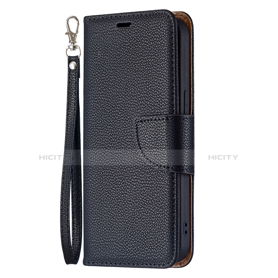 Handytasche Stand Schutzhülle Flip Leder Hülle für Apple iPhone 13 Mini Schwarz