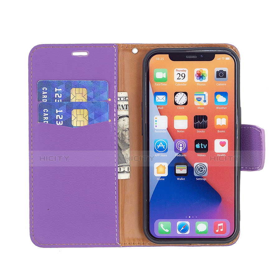 Handytasche Stand Schutzhülle Flip Leder Hülle für Apple iPhone 13 Mini Violett