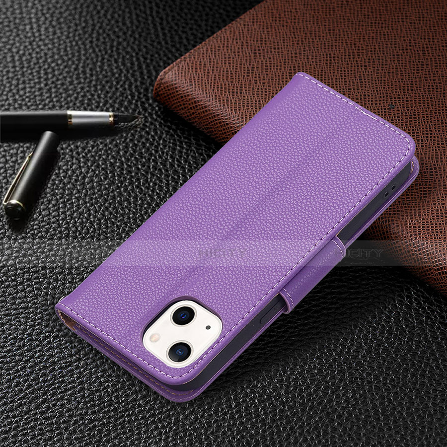 Handytasche Stand Schutzhülle Flip Leder Hülle für Apple iPhone 13 Mini Violett