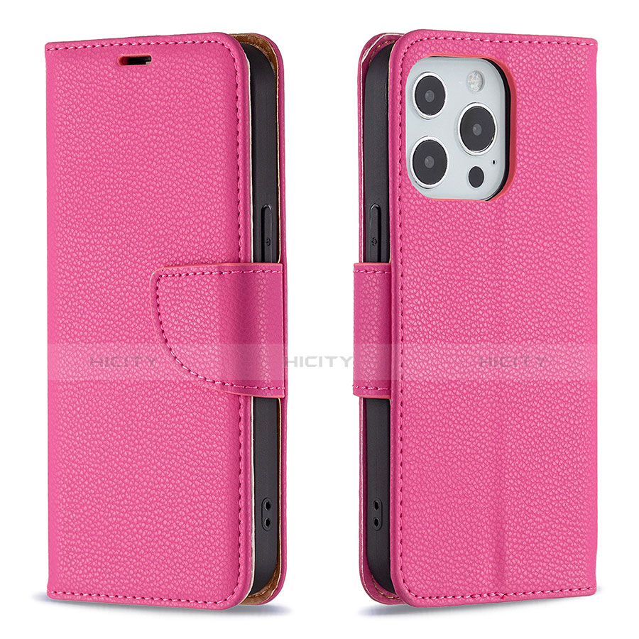 Handytasche Stand Schutzhülle Flip Leder Hülle für Apple iPhone 13 Pro Max Pink