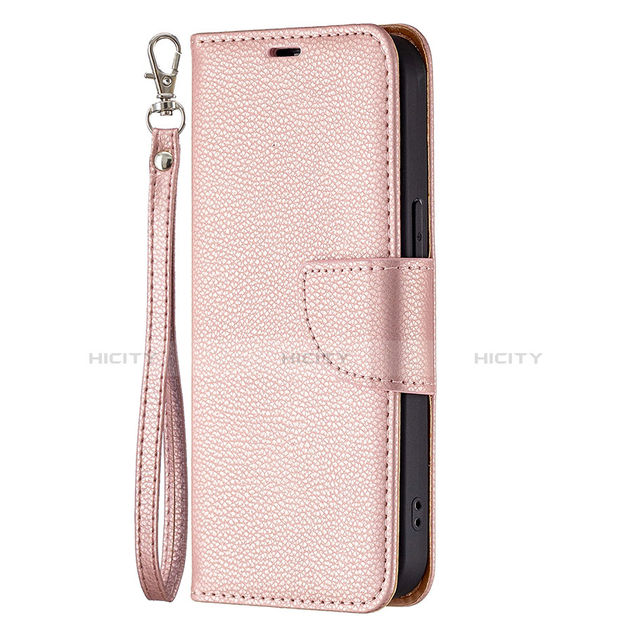 Handytasche Stand Schutzhülle Flip Leder Hülle für Apple iPhone 13 Pro Max Rosegold