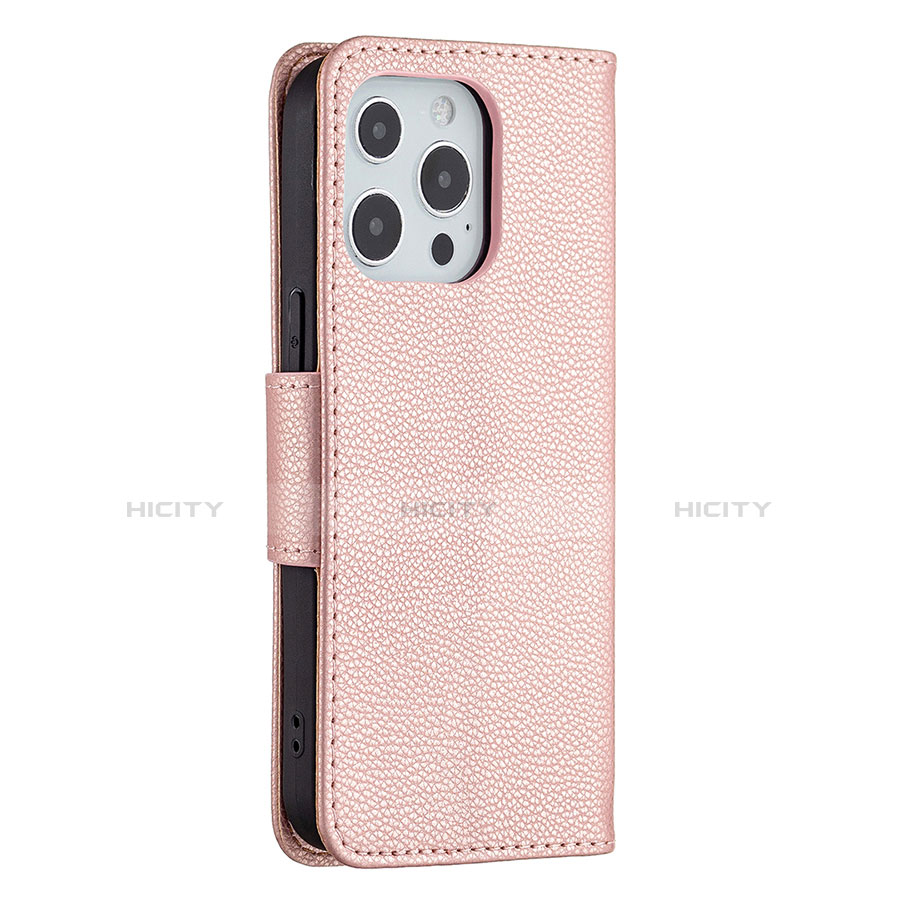 Handytasche Stand Schutzhülle Flip Leder Hülle für Apple iPhone 13 Pro Max Rosegold