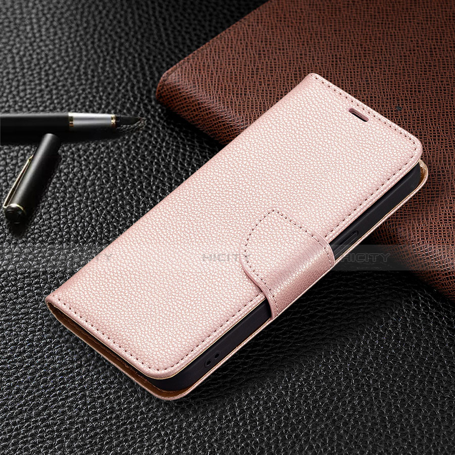 Handytasche Stand Schutzhülle Flip Leder Hülle für Apple iPhone 13 Pro Max Rosegold