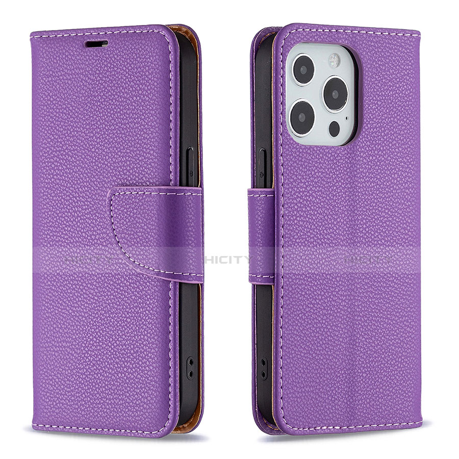 Handytasche Stand Schutzhülle Flip Leder Hülle für Apple iPhone 13 Pro Max Violett