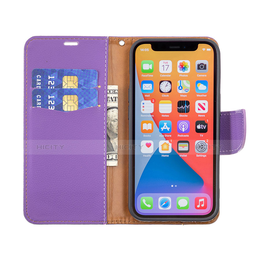 Handytasche Stand Schutzhülle Flip Leder Hülle für Apple iPhone 13 Pro Max Violett