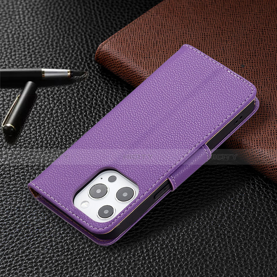 Handytasche Stand Schutzhülle Flip Leder Hülle für Apple iPhone 13 Pro Max Violett