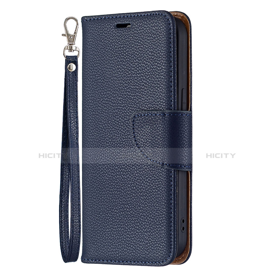 Handytasche Stand Schutzhülle Flip Leder Hülle für Apple iPhone 14 Blau