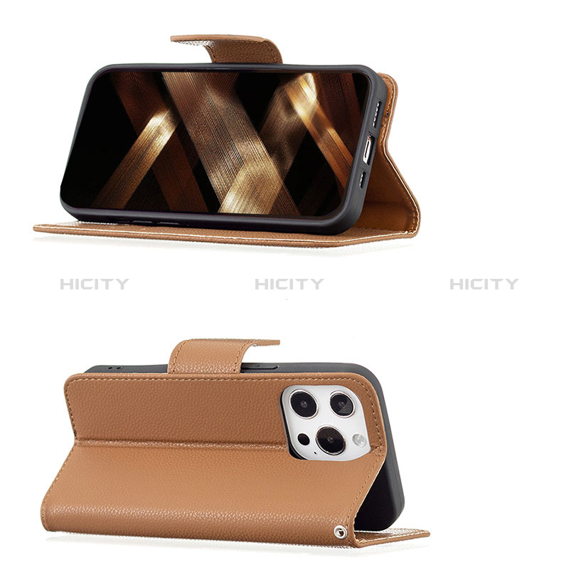 Handytasche Stand Schutzhülle Flip Leder Hülle für Apple iPhone 14 Pro Braun