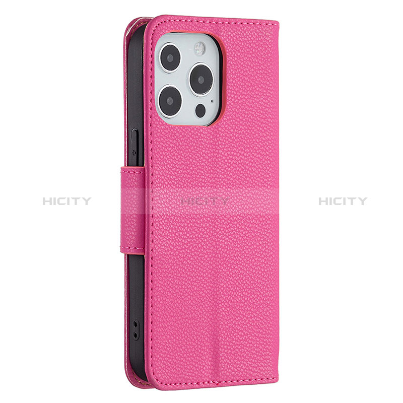 Handytasche Stand Schutzhülle Flip Leder Hülle für Apple iPhone 14 Pro Max Pink groß