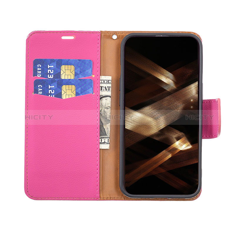 Handytasche Stand Schutzhülle Flip Leder Hülle für Apple iPhone 14 Pro Max Pink groß