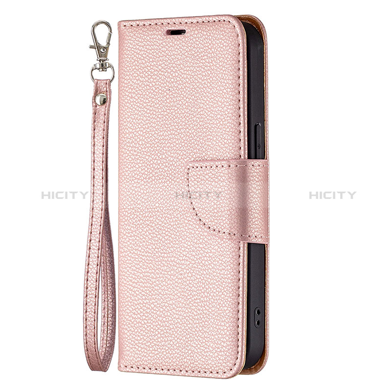 Handytasche Stand Schutzhülle Flip Leder Hülle für Apple iPhone 14 Pro Max Rosegold