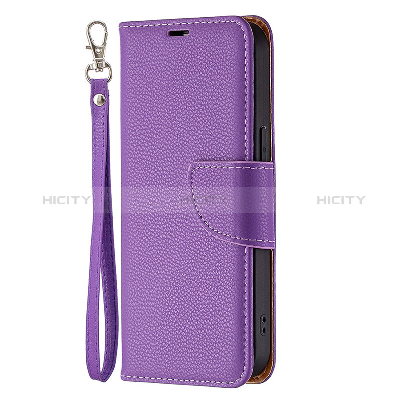 Handytasche Stand Schutzhülle Flip Leder Hülle für Apple iPhone 14 Pro Max Violett groß