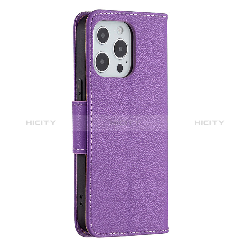 Handytasche Stand Schutzhülle Flip Leder Hülle für Apple iPhone 14 Pro Max Violett groß