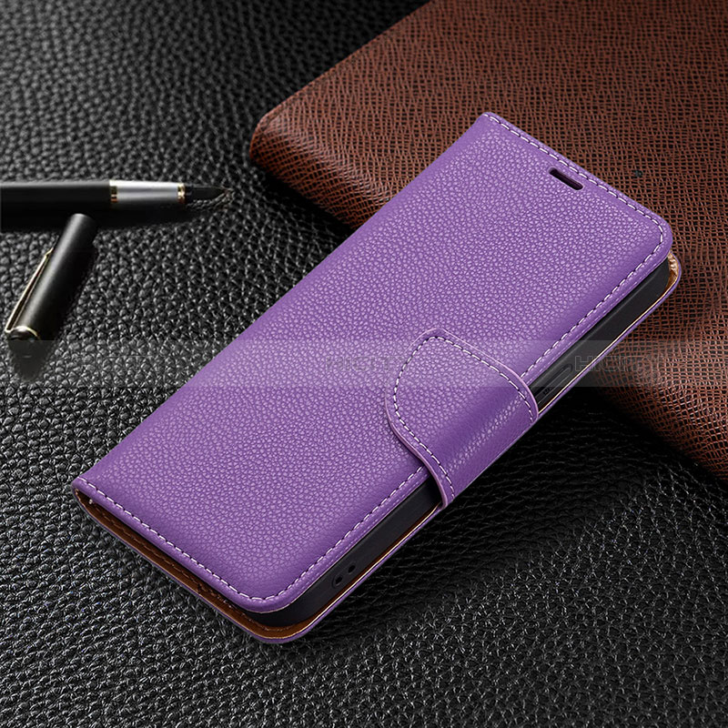 Handytasche Stand Schutzhülle Flip Leder Hülle für Apple iPhone 14 Pro Max Violett groß