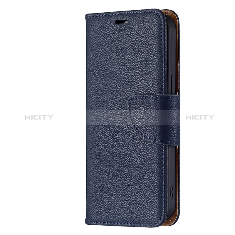 Handytasche Stand Schutzhülle Flip Leder Hülle für Apple iPhone 15 Blau groß