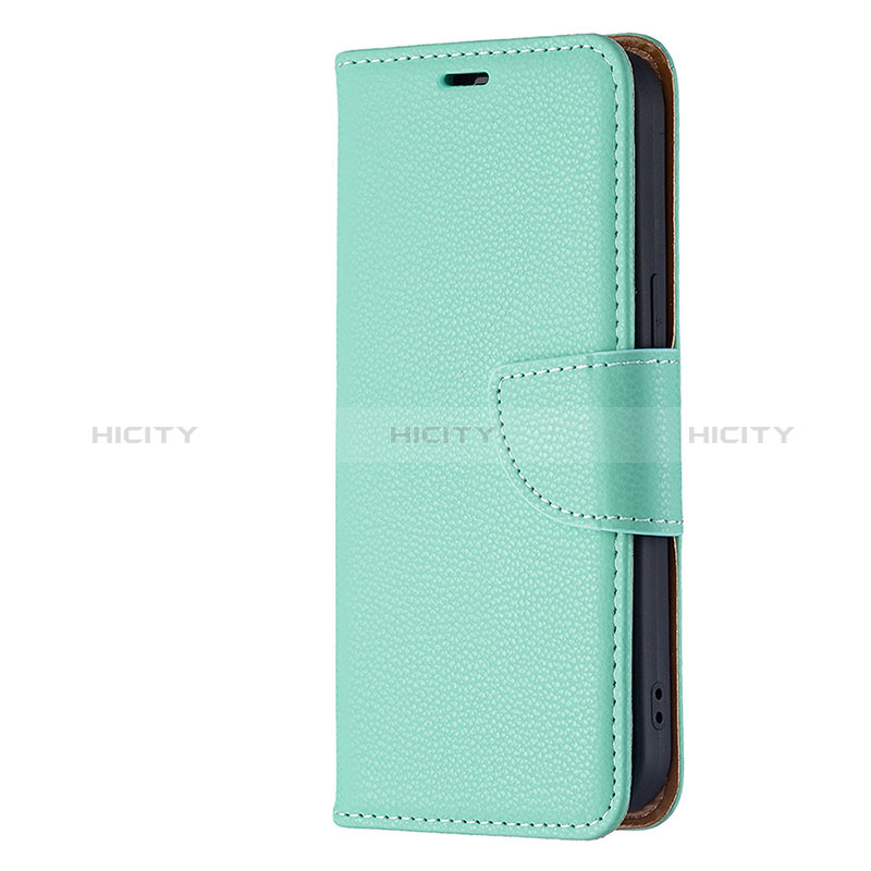 Handytasche Stand Schutzhülle Flip Leder Hülle für Apple iPhone 15 Cyan groß