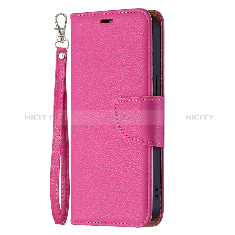 Handytasche Stand Schutzhülle Flip Leder Hülle für Apple iPhone 15 Pink groß