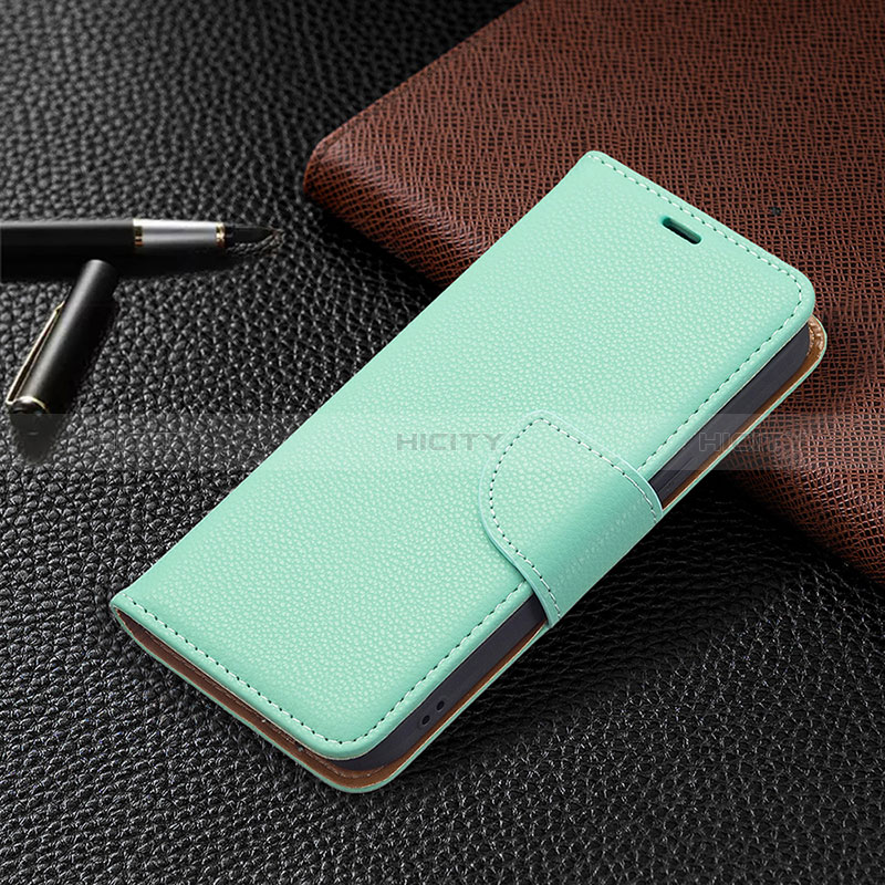 Handytasche Stand Schutzhülle Flip Leder Hülle für Apple iPhone 15 Plus Cyan