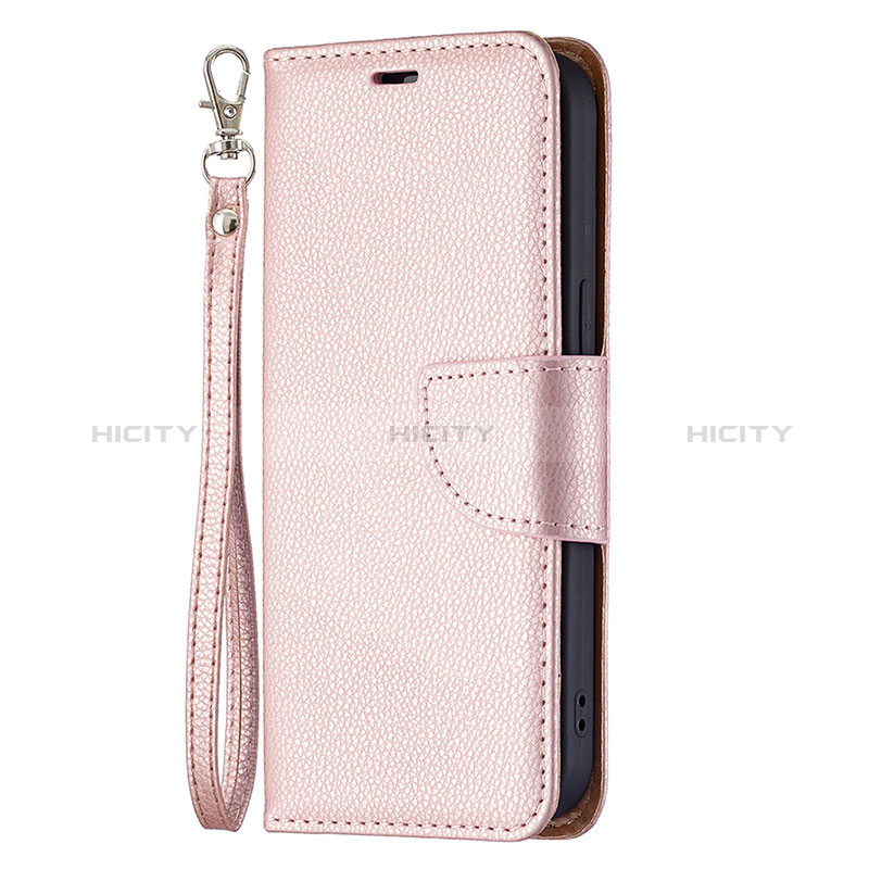 Handytasche Stand Schutzhülle Flip Leder Hülle für Apple iPhone 15 Plus Rosegold