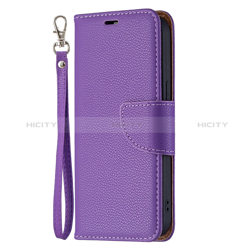 Handytasche Stand Schutzhülle Flip Leder Hülle für Apple iPhone 15 Plus Violett