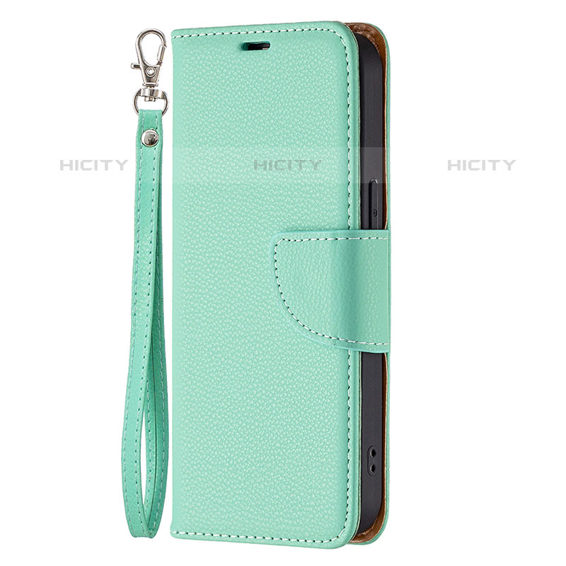 Handytasche Stand Schutzhülle Flip Leder Hülle für Apple iPhone 15 Pro Cyan