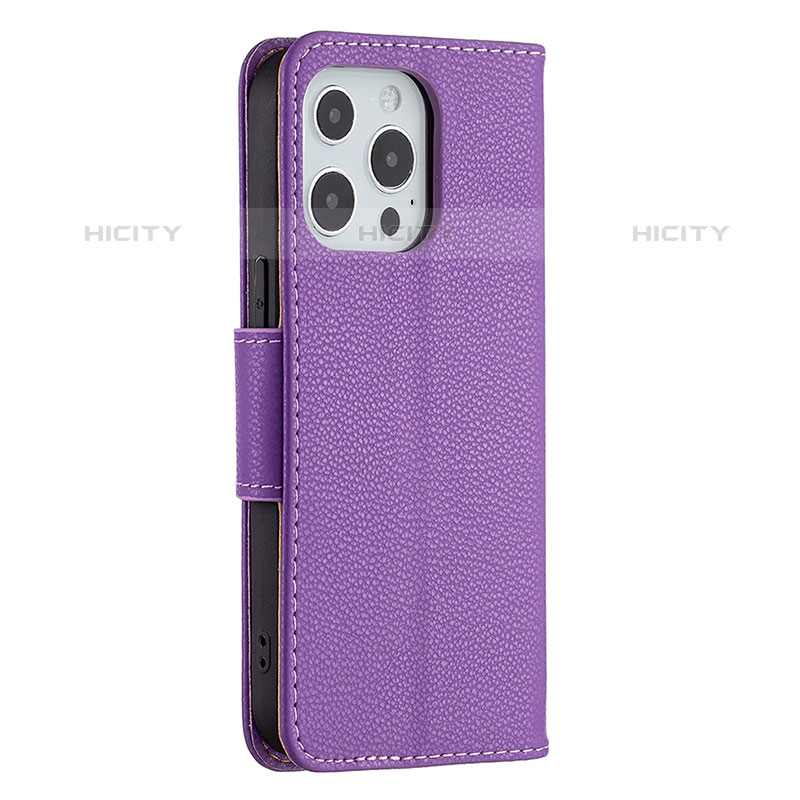 Handytasche Stand Schutzhülle Flip Leder Hülle für Apple iPhone 15 Pro Max Violett