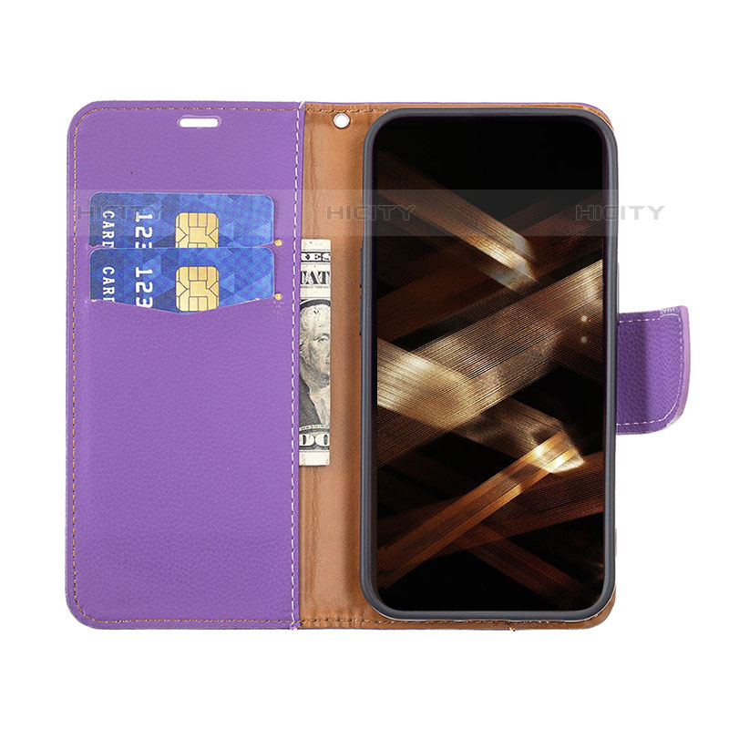 Handytasche Stand Schutzhülle Flip Leder Hülle für Apple iPhone 15 Pro Max Violett