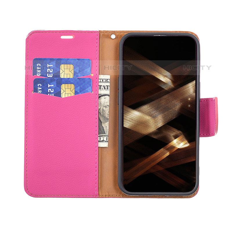 Handytasche Stand Schutzhülle Flip Leder Hülle für Apple iPhone 15 Pro Pink