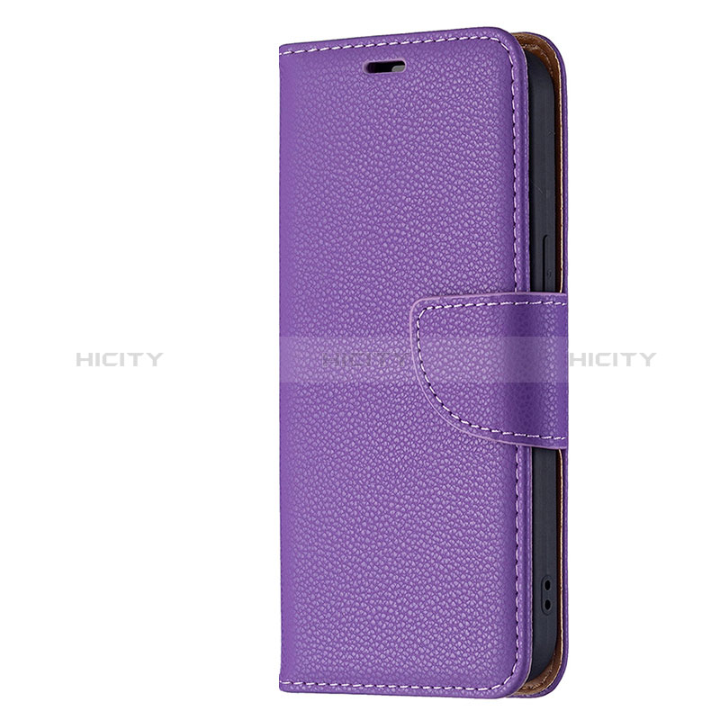 Handytasche Stand Schutzhülle Flip Leder Hülle für Apple iPhone 15 Violett groß