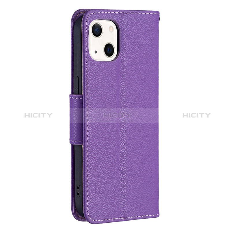 Handytasche Stand Schutzhülle Flip Leder Hülle für Apple iPhone 15 Violett groß