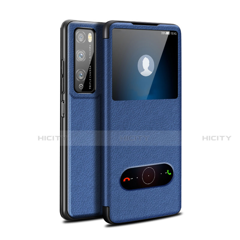 Handytasche Stand Schutzhülle Flip Leder Hülle für Huawei Enjoy 20 Pro 5G Blau