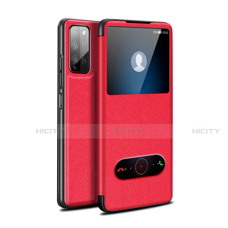 Handytasche Stand Schutzhülle Flip Leder Hülle für Huawei Honor 30 Lite 5G Rot Plus