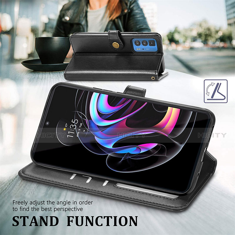 Handytasche Stand Schutzhülle Flip Leder Hülle für Motorola Moto Edge 20 Pro 5G