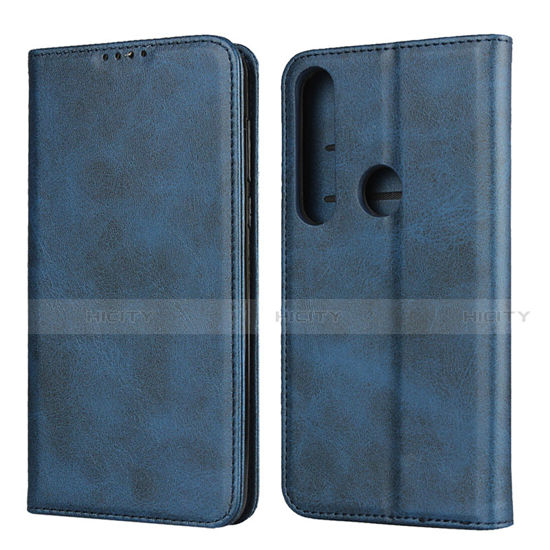 Handytasche Stand Schutzhülle Flip Leder Hülle für Motorola Moto G8 Plus Blau