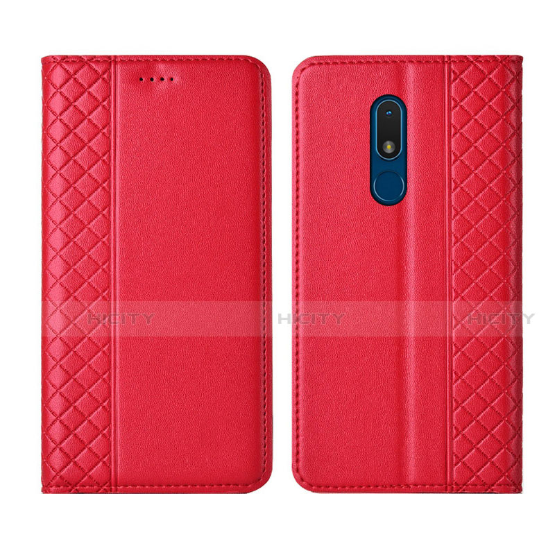 Handytasche Stand Schutzhülle Flip Leder Hülle für Nokia C3 Rot Plus