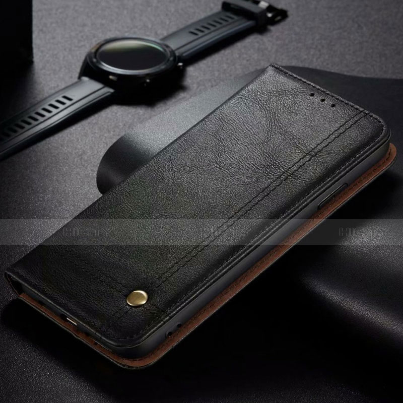 Handytasche Stand Schutzhülle Flip Leder Hülle für Oppo A12 Schwarz