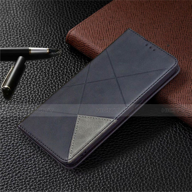 Handytasche Stand Schutzhülle Flip Leder Hülle für Oppo A15 Schwarz