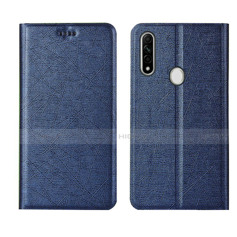 Handytasche Stand Schutzhülle Flip Leder Hülle für Oppo A31 Blau Plus