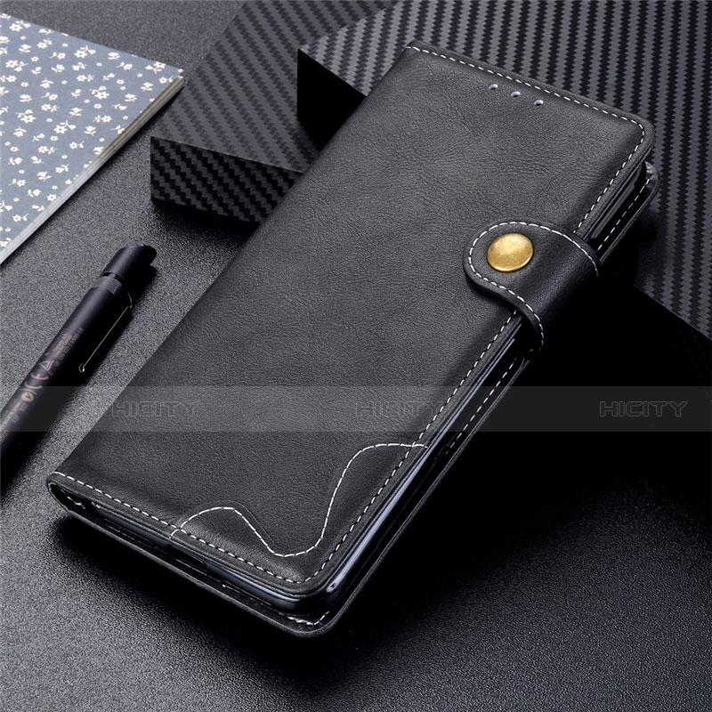 Handytasche Stand Schutzhülle Flip Leder Hülle für Oppo A32 Schwarz Plus