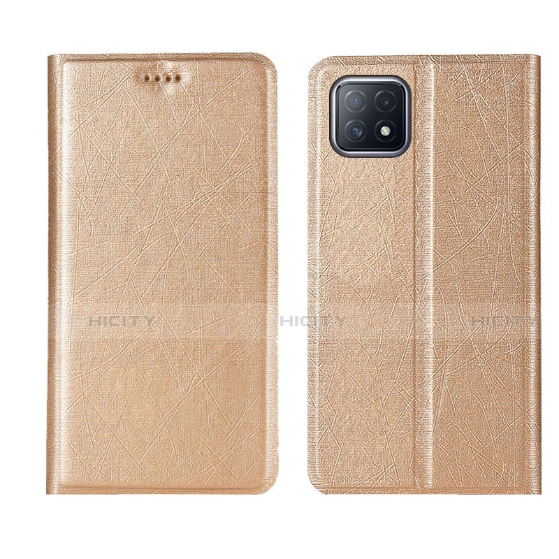 Handytasche Stand Schutzhülle Flip Leder Hülle für Oppo A72 5G Gold