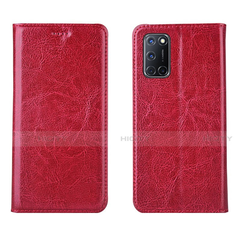 Handytasche Stand Schutzhülle Flip Leder Hülle für Oppo A72 Rot