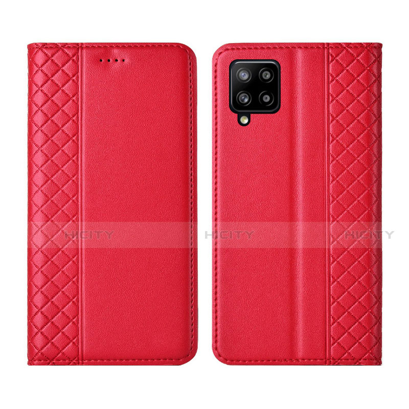 Handytasche Stand Schutzhülle Flip Leder Hülle für Samsung Galaxy A42 5G Rot